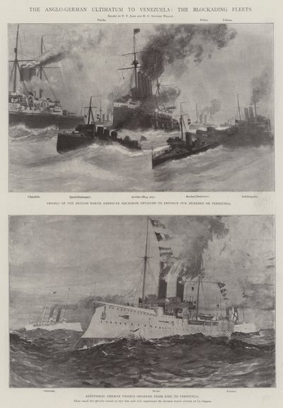 The Anglo-German Ultimatum to Venezuela, the Blockading Fleets by Fred T. Jane